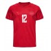 Danmark Kasper Dolberg #12 Hjemmebanetrøje VM 2022 Kortærmet